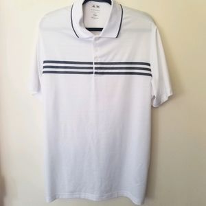 EUC Adidas golf polo. Size large. White and grey